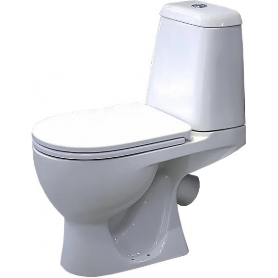 Унитаз компакт SANITA LUXE Max Comfort с сиденьем микролифт дюропласт, косой выход, белый