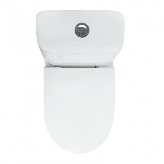 Унитаз компакт SANITA LUXE Max Comfort с сиденьем микролифт дюропласт, косой выход, белый