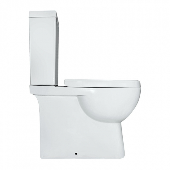 Унитаз компакт SANITA LUXE Quadro с Биде с сиденьем микролифт дюропласт, универсальный выход, белый