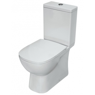 Унитаз компакт SANITA LUXE Quadro Slim с сиденьем микролифт дюропласт, универсальный выход, белый