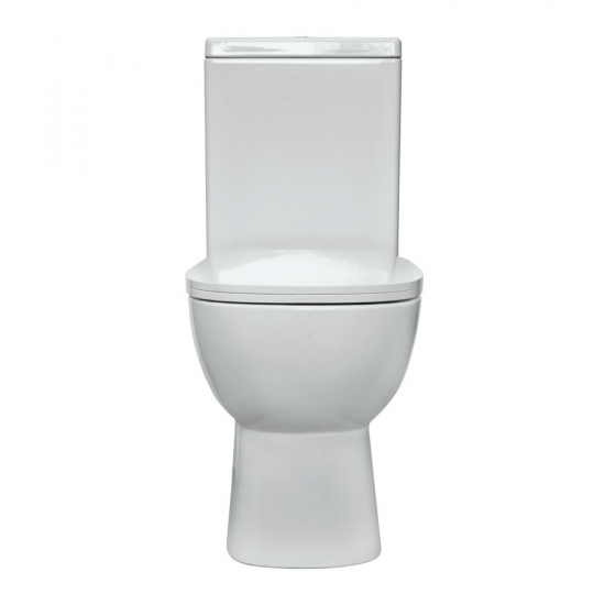 Унитаз компакт SANITA LUXE Quadro Slim с сиденьем микролифт дюропласт, универсальный выход, белый