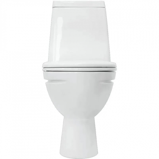 Унитаз компакт SANITA Марс безободковый, с сиденьем микролифт дюропласт, косой выход, белый