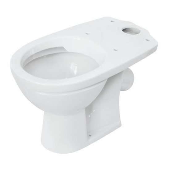 Унитаз компакт SANITA Марс безободковый, с сиденьем микролифт дюропласт, косой выход, белый