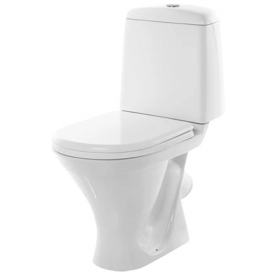 Унитаз компакт SANITA Рондо Стандарт с сиденьем полипропилен, косой выход, белый