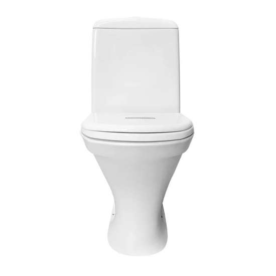 Унитаз компакт SANITA Рондо Стандарт с сиденьем полипропилен, косой выход, белый