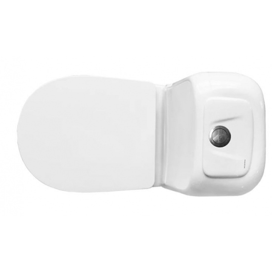 Унитаз компакт SANITA Самарский Стандарт с сиденьем полипропилен, косой выход, белый