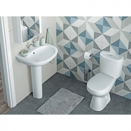 Унитаз компакт SANTEK Анимо 1WH302134 косой выпуск, с сиденьем дюропласт