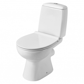 Унитаз компакт SANTEK Цезарь 1WH302415 c 2-ух режимной арматурой, сиденье микролифт дюропласт тонкое