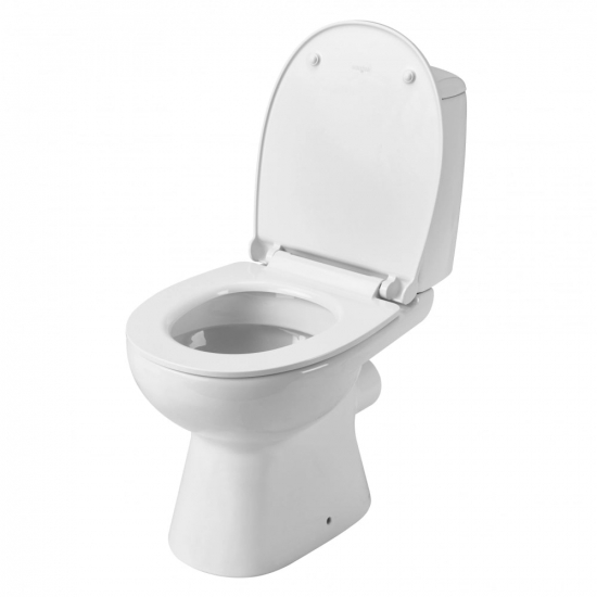 Унитаз компакт SANTEK Цезарь 1WH302415 c 2-ух режимной арматурой, сиденье микролифт дюропласт тонкое