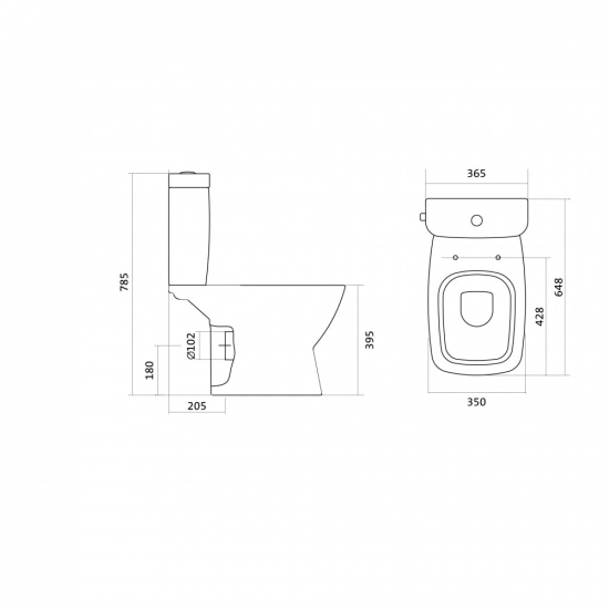 Унитаз компакт SANTEK Нео 1WH302194 c 2-ух режимной арматурой, горизонт. выпуск, сиденье микролифт