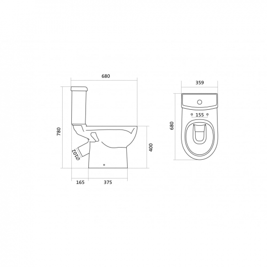 Унитаз компакт SANTEK Юнион 1WH302420 c 2-ух режимной арматурой, сиденье микролифт дюропласт тонкое