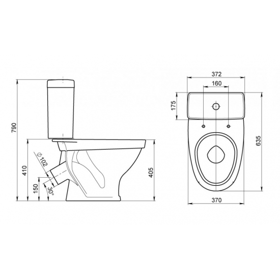 Унитаз компакт SANTERI Форвард белый