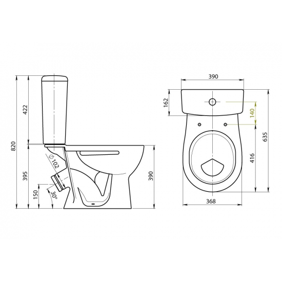 Унитаз компакт SANTERI Орион белый