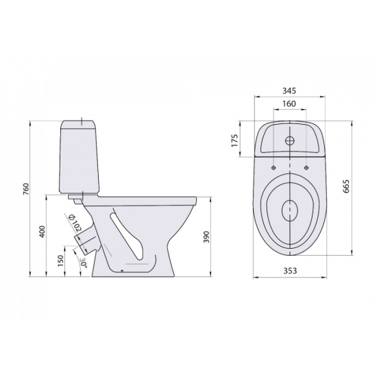 Унитаз компакт SANTERI Прайм Комфорт с сидением с микролифтом
