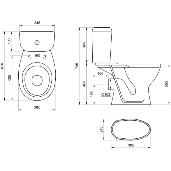 Унитаз компакт SANTERI Pro белый