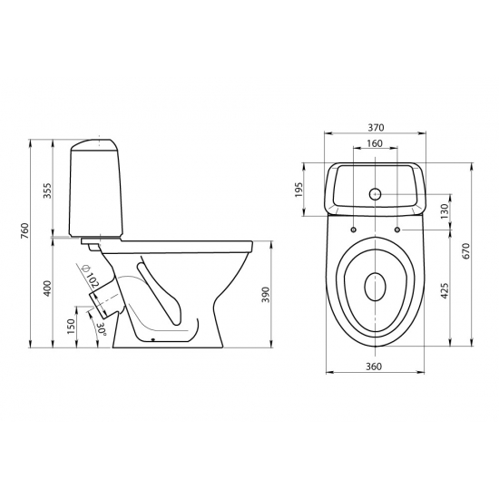 Унитаз компакт SANTERI Соната Комфорт с сидением с микролифтом