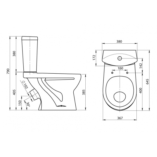 Унитаз компакт SANTERI Ультра белый
