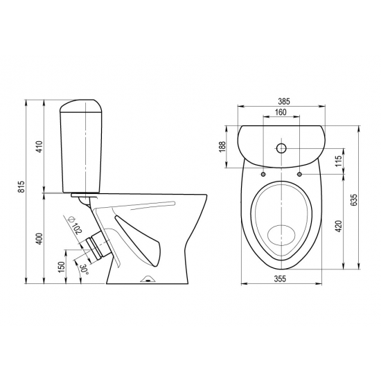 Унитаз компакт SANTERI Версия Комфорт белый