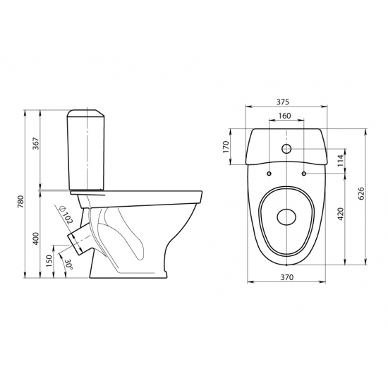 Унитаз компакт SANTERI Вест белый