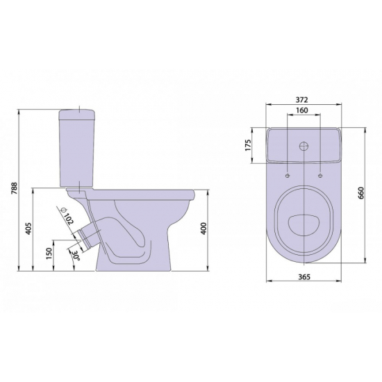 Унитаз компакт SANTERI Визит белый