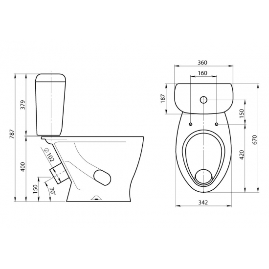 Унитаз компакт SANTERI Воротынский Комфорт белый
