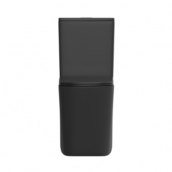 Унитаз компакт SOLE Cube 2 Black с сиденьем микролифт, безоботковый, чёрный