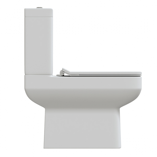 Унитаз компакт SOLE Deep с сиденьем микролифт, безоботковый, белый