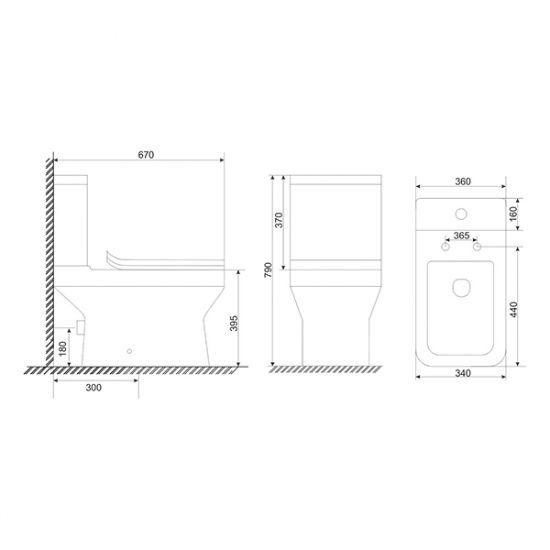 Унитаз компакт SOLE Deep с сиденьем микролифт, безоботковый, белый