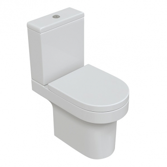 Унитаз компакт SOLE Fitt с сиденьем микролифт, безоботковый, белый