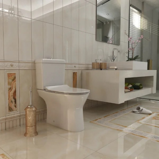 Унитаз компакт SOLE Omega с сиденьем микролифт, безободковый, белый