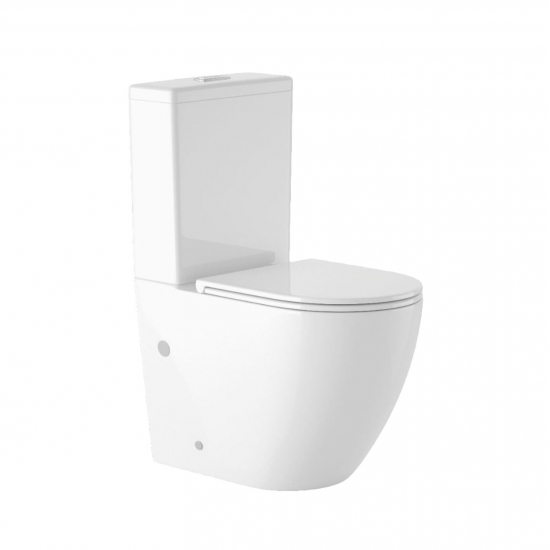 Унитаз компакт SOLE Pandora 3 с сиденьем микролифт, безоботковый, белый