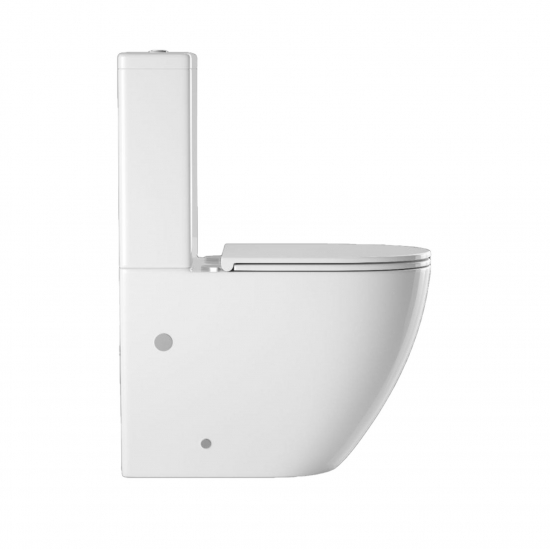 Унитаз компакт SOLE Pandora 3 с сиденьем микролифт, безоботковый, белый