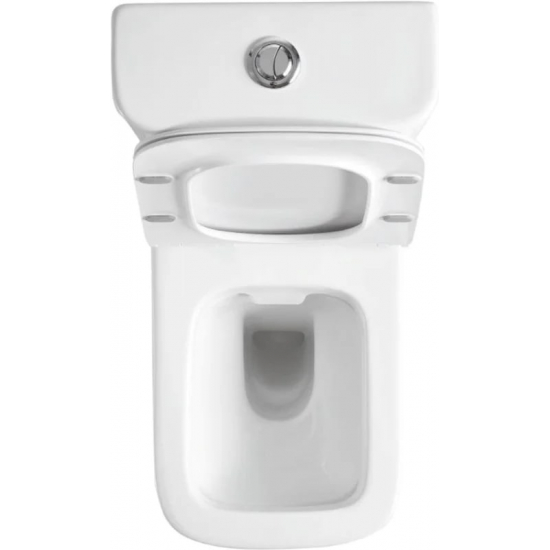 Унитаз компакт SOLE Puls с сиденьем микролифт, безоботковый, белый