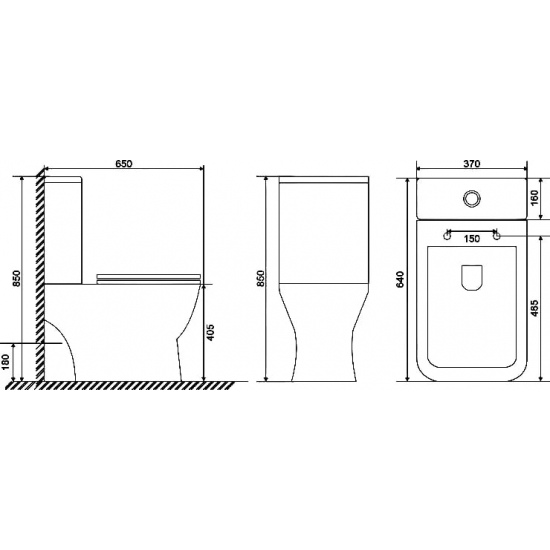 Унитаз компакт SOLE Puls с сиденьем микролифт, безоботковый, белый
