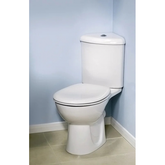 Унитаз компакт VITRA Arkitekt 9754B003-7201 угловой, с сиденьем микролифт дюропласт