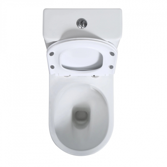 Унитаз компакт WAVE Aleo Tornado 1.0 с сиденьем микролифт, безободковый, белый глянец