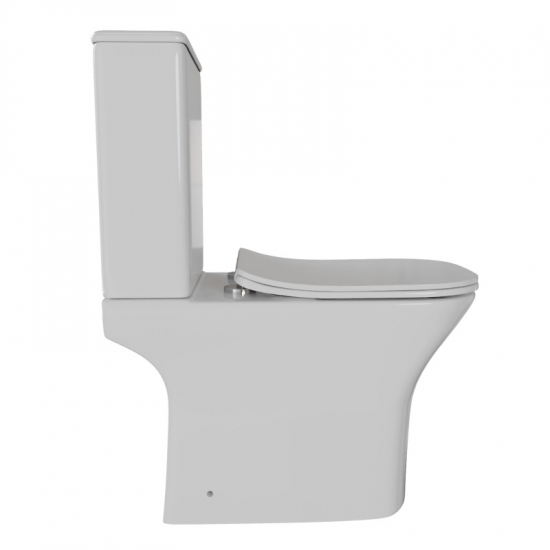 Унитаз компакт WAVE City с сиденьем микролифт, безободковый, белый глянец