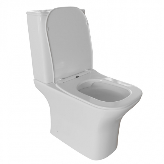 Унитаз компакт WAVE City с сиденьем микролифт, безободковый, белый глянец