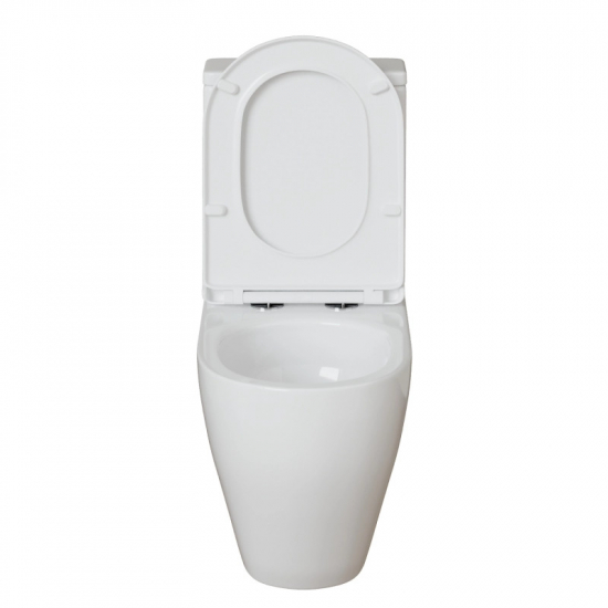 Унитаз компакт WAVE Neo Tornado 1.0 с сиденьем микролифт, безободковый, белый глянец