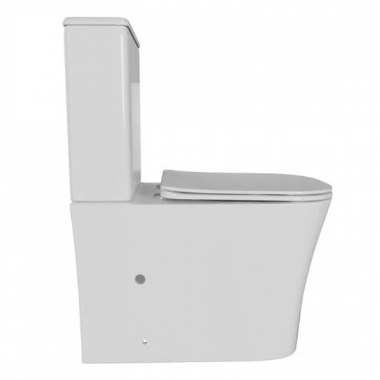 Унитаз компакт WAVE Promo с сиденьем микролифт, безободковый, белый глянец