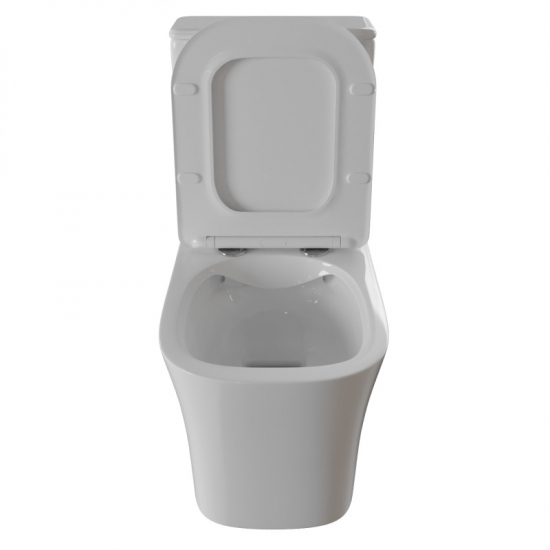 Унитаз компакт WAVE Promo с сиденьем микролифт, безободковый, белый глянец