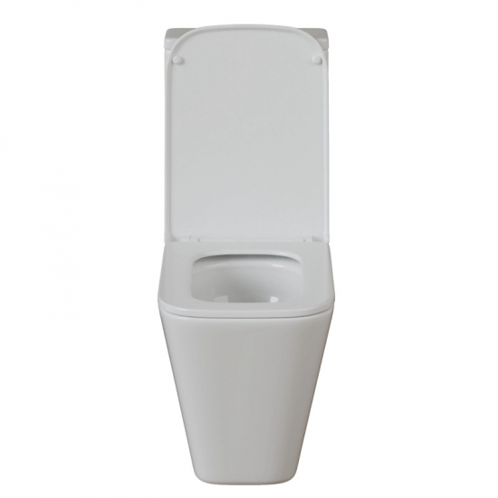 Унитаз компакт WAVE Square Tornado 1.0 с сиденьем микролифт, безободковый, белый глянец