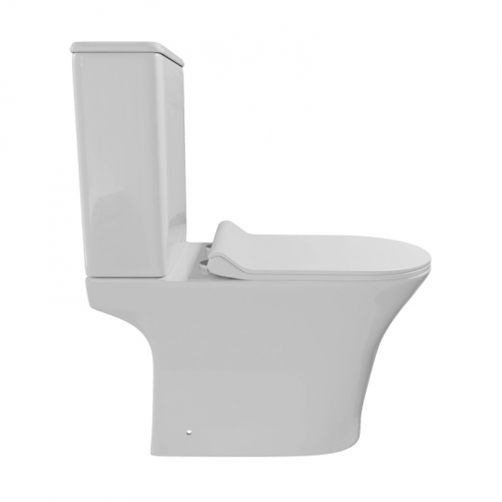 Унитаз компакт WAVE Star с сиденьем микролифт, безободковый, белый глянец