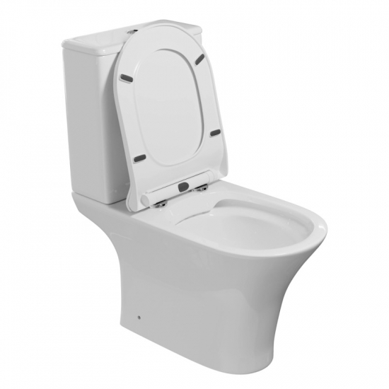 Унитаз компакт WAVE Star с сиденьем микролифт, безободковый, белый глянец