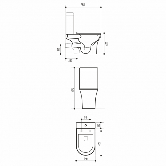 Унитаз компакт WAVE Star с сиденьем микролифт, безободковый, белый глянец