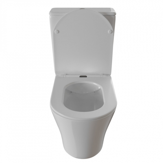 Унитаз компакт WAVE Trend с сиденьем микролифт, безободковый, белый глянец