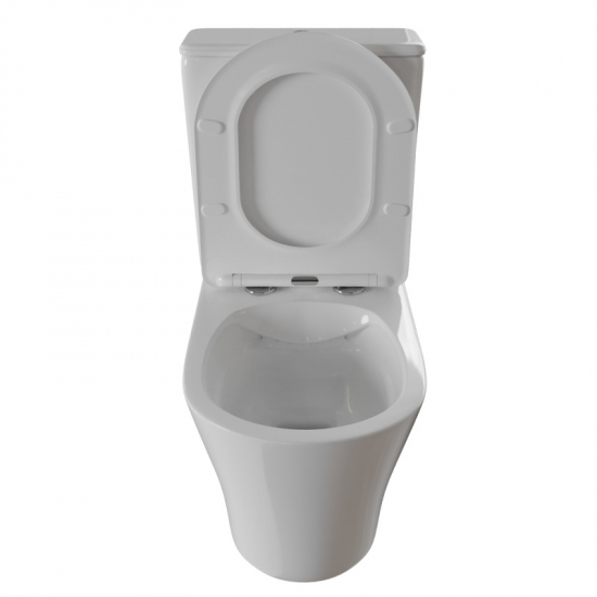 Унитаз компакт WAVE Trend с сиденьем микролифт, безободковый, белый глянец