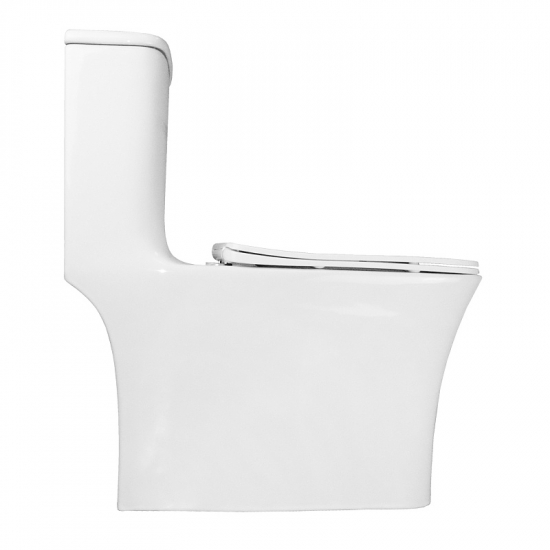 Унитаз моноблок AZARIO Gressa AZ-1111 сиденье микролифт дюропласт тонкое, безободковый