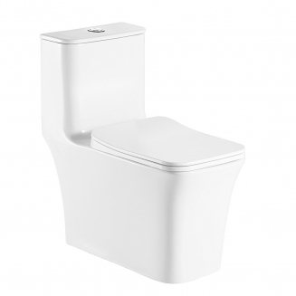 Унитаз моноблок AZARIO Gressa AZ-1111 сиденье микролифт дюропласт тонкое, безободковый