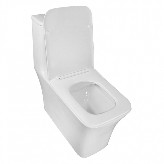 Унитаз моноблок AZARIO Gressa AZ-1111 сиденье микролифт дюропласт тонкое, безободковый